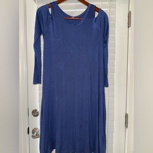 The Vanity Room Cold Shoulder Blue Dress